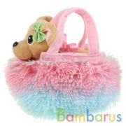 Мягкая игрушка собачка 15см в меховой радужной сумочке в пак. ТМ "МОЙ ПИТОМЕЦ" в кор.24шт | фото №0