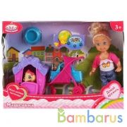 Кукла Машенька 12см, в комплекте питомцы в будке и коляске, аксессуары в кор. Карапуз в кор.2*48шт | фото №0