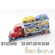 Трейлер инерц. с 6-ю машинками, в ассорт. 168-11 в пласт. 33*7*16,5см в кор.2*30шт | фото №0