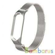 Сменный браслет Xiaomi Mi Band 5 миланская петля (Серебряный) | фото №0