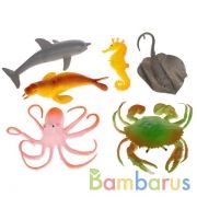 Игрушка пластизоль морские обитатели 10-15см 6ассорти набор, пакет 2асс. ИГРАЕМ ВМЕСТЕ в кор.2*48шт | фото №0