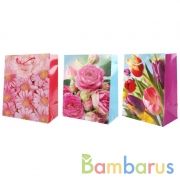 ПАКЕТ ПОДАРОЧНЫЙ "ИГРАЕМ ВМЕСТЕ" ЦВЕТЫ. 26Х32Х14СМ, ГЛЯНЦЕВЫЙ, В АССОРТ. В ПАК. УП-12ШТ в кор.6уп | фото №0