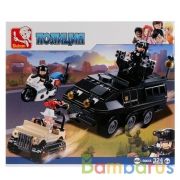 Конструктор пласт. полиция, машина с фигурками, 324дет. в русс. кор. 33*28,5*6,7см в кор.16шт | фото №0