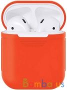 Чехол силиконовый для наушников Apple AirPods (Оранжевый) | фото №0
