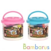 НАБОР "ТЕСТО ДЛЯ ЛЕПКИ" "MULTIART" "МАША И МЕДВЕДЬ" (10 ЦВ.*75ГР.+1 ФОРМОЧКА) В ВЕДРЕ в кор.4*36шт | фото №0