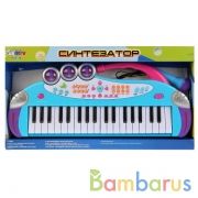 Синтезатор на бат. со светом, с микрофоном, 37 клавиш RU3726 в русс. кор. в кор.2*12шт | фото №0