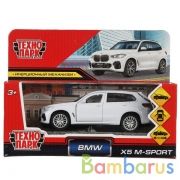Машина металл BMW X5 M-SPORT 12 см, двери, багаж, бел, кор. Технопарк в кор.2*36шт | фото №0