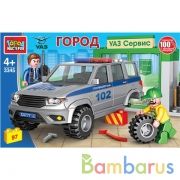 Конструктор uaz patriot ПОЛИЦИЯ в автосервисе, 97 дет. Город мастеров в кор.36шт | фото №0