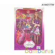 Кукла 29см + ребенок, с набором одежды, в ассорт. 614 в кор. в кор.2*36шт | фото №0