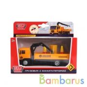 ГРУЗОВИК С МАНИПУЛЯТОРОМ "ТЕХНОПАРК" МЕТАЛЛ., 12СМ, ПОДВИЖНЫЕ ЭЛЕМЕНТЫ В РУСС. КОР. в кор.4*24шт | фото №0