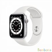 Часы Apple Watch Series 6 GPS 44mm Aluminum Case with Sport Band (серебристый / белый) M00D3 | фото №0