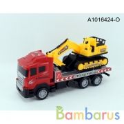 Машина инерц. грузовик с экскаватором, цвет в ассорт. в пак. в кор.2*96шт | фото №0