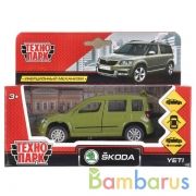 Машина металл SKODA YETI длина 12 см, двери, багаж, инерц, зеленый, кор. Технопарк в кор.2*36шт | фото №0