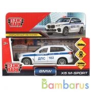 Машина металл BMW X5 M-SPORT ПОЛИЦИЯ 12 см, двери, баг, в кор. Технопарк в кор.2*36шт | фото №0