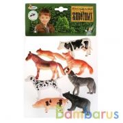 НАБОР ИЗ 8-И ЖИВОТНЫХ "ИГРАЕМ ВМЕСТЕ" (ДИКИЕ И ДОМАШНИЕ) 10СМ В ПАК. С ХЕДЕРОМ в кор.2*36наб | фото №0