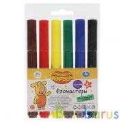 Фломастеры Оранжевая корова 6цв, толстые в пак. Умка в кор.8*12шт | фото №0
