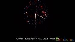 FD5055 BLUE PEONY RED CROSS WITH TAIL | фото №0