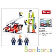 Конструктор пожарная машина+фигурки, 343дет. в русс. кор. в кор.16шт | фото №0
