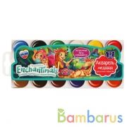 Акварель мед. "Энчантималс" 12цв. б/к в карт.кор. с европодвесом, круглые кюветы в кор.15шт | фото №0