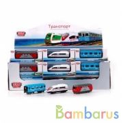 Модель металл метро/поезд/локомотив 7,5 см в ассорт., кор. Технопарк уп-36шт в кор.2*4уп | фото №0