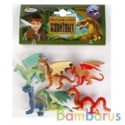 Игрушки пластизоль драконы 6 шт в пак. ИГРАЕМ ВМЕСТЕ в кор.48наб | фото №0