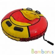 Надувная ватрушка (тюбинг) 120см "Комфорт"PT12083, Polytube, красно-желтый с автокамерой, уп.1 | фото №0