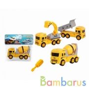 Конструктор машина с ключом, строит. техника в ассорт. в пак. (русс. уп.) в кор.2*168шт | фото №0