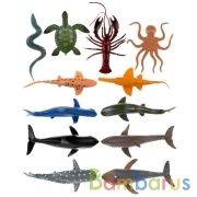 Игрушки пластизоль морские животные 12 шт в пак. ИГРАЕМ ВМЕСТЕ в кор.3*24наб | фото №0
