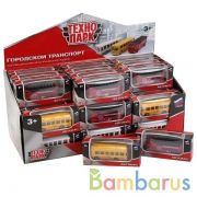 МАШИНА "ТЕХНОПАРК" МЕТАЛЛ. АВТОБУС 7,5СМ, В АССОРТ. В КОР. В ДИСПЛЕЕ (РУСС. УП.) УП-36ШТ в кор.2*4уп | фото №0