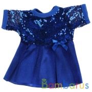 Одежда для кукол 40-42см синие платье с пайетками КАРАПУЗ в кор.100шт | фото №0