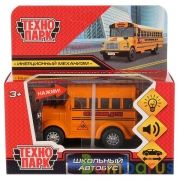 Модель металл школьный автобус 8см, свет+звук, инерц., цвета в ассорт. в кор. Технопарк в кор.2*84шт | фото №0