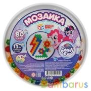 Мозаика пластиковая. Мой маленьки Пони. 80 фишек. 4 цвета. Круглая. 185мм. Умные игры в кор.24шт | фото №0