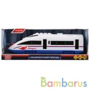 Машина на бат свет+звук "СКОРОСТНОЙ ПОЕЗД " 23см, пласт, инерц, откр дв, в кор. Технопарк в кор.24шт | фото №0