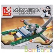 КОНСТРУКТОР ПЛАСТ. САМОЛЕТ С ФИГУРКОЙ, 79ДЕТ. В РУСС. КОР. 16*11*4СМ в кор.90шт | фото №0