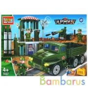 УРАЛ конструктор "Город мастеров" армия урал: военная база, с фигурками, 355дет. в кор. в кор.2*8шт | фото №0