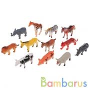 Игрушки пластизоль дикие и домашние животные в асс. 12 шт в пак. ИГРАЕМ ВМЕСТЕ в кор.2*24наб | фото №0