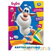 Картон БУБА цветной, немелов, 10л, 10цв, а4 Умка в кор.30шт | фото №0