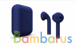 Беспроводные наушники Apple AirPods 2 Color (беспроводная зарядка чехла) Темно-Синий | фото №0