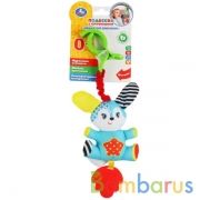 Текстильная игрушка подвеска с клипсой  "пушистый зайчонок" на карт. в пак. Умка в кор.300шт | фото №0