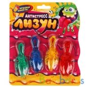 Игрушка лизун жуки 4 шт, цвет в ассорт. на блистере ИГРАЕМ ВМЕСТЕ в кор.4*36шт | фото №0