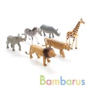 ДИКИЕ ЖИВОТНЫЕ АФРИКИ "ИГРАЕМ ВМЕСТЕ" 6 АСС. 7-12" С  ХЭНТЭГОМ В ДИСПЛЕЕ УП-48ШТ в кор.1уп | фото №0