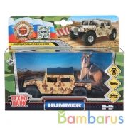 Машина металл hummer h1 ПИКАП, 12 см, двери, баг., инерц.+овчарка , кор. Технопарк в кор.2*24шт | фото №0