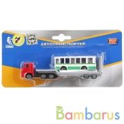 ПЕРЕВОЗЧИК МЕТАЛЛ. "ТЕХНОПАРК" КАМАЗ 1:72 С ГОРОДСКИМ ТРАНСПОРТОМ В АССОРТ. НА БЛИСТ. в кор.2*72шт | фото №0