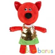 Игрушка мягкая МИ-МИ-МИШКИ лисичка в зол.платье пайетки,20см,без чипа в пак Мульти-пульти в кор.24шт | фото №0