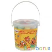 Мелки цветные асфальтовые для творчества, ТРИ КОТА 12 шт (6 цв), в ведре MultiArt в кор.24шт | фото №0