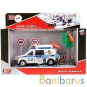 НАБОР "ТЕХНОПАРК" МИЛИЦИЯ/ПОЛИЦИЯ ИНЕРЦ. СО СВЕТОФОРОМ И ФИГУРКАМИ, СВЕТ+ЗВУК В КОР. в кор.2*24шт | фото №0