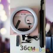 КОЛЬЦЕВАЯ СВЕТОДИОДНАЯ ЛАМПА AL-360 С ПУЛЬТОМ ДУ, ДЕРЖАТЕЛЕМ ТЕЛЕФОНА, ДИАМЕТР 36 СМ БЕЗ ШТАТИВА | фото №0