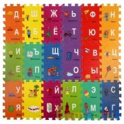Коврик-пазл ТРИ КОТА с вырезанными буквами, 6 сегментов в пак. (русс. уп.) "Играем вместе"в кор.24шт | фото №0