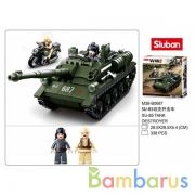Конструктор пласт. танк с фигурками, 338дет.. в русс. кор. в кор.32шт | фото №0