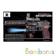 Пистолет с лазер. прицелом, с глушителем, с фонарем P2117-A в кор. в кор.108шт | фото №0